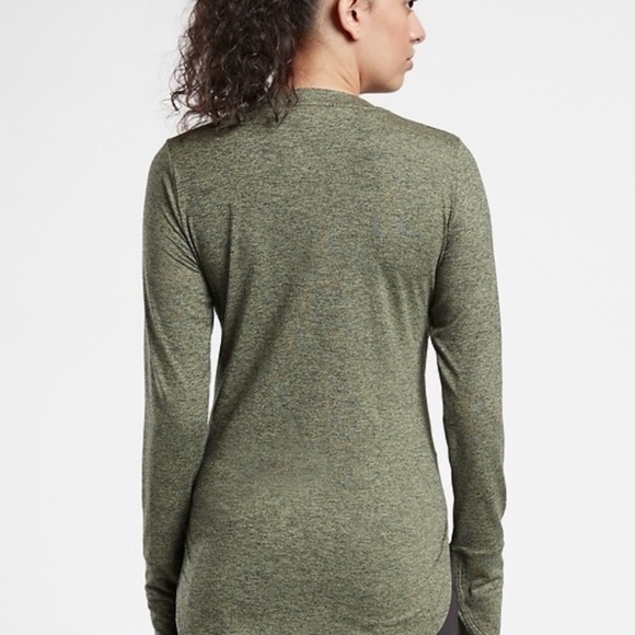 Athleta Uptempo Heather Green Long Sleeve Womens Top Size Small - Picture 2 of 10